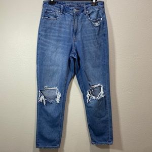 American Eagle mom jean destroyed ripped